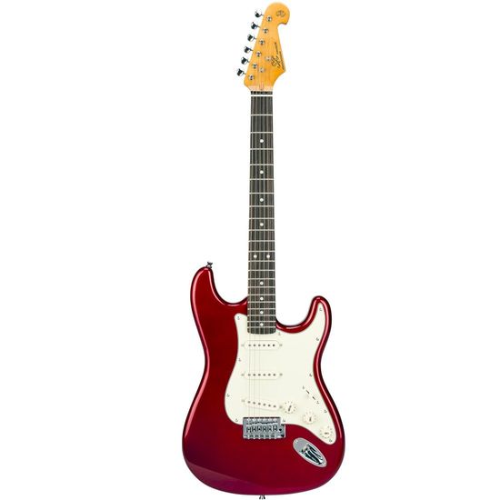 Guitarra Stratocaster SX SST62 Candy Apple Red Com Capa
