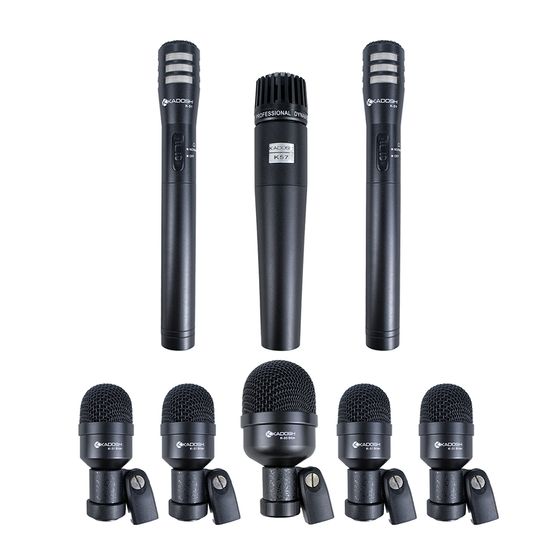 Kit Microfone Para Bateria K-8 Slim Com 8 Peças - Kadosh