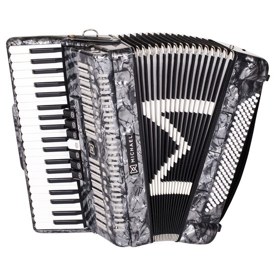 Acordeon 120 Baixos Michael ACM12007N PBK - Preto Perolado Com Case Acordeon 120 Baixos Michael ACM12007N PBK - Preto Perolado Com Case