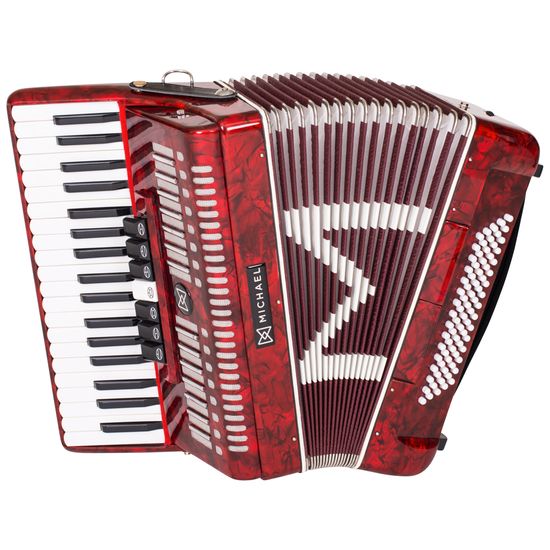 Acordeon 80 Baixos Michael ACM8007N PRD - Vermelho Perolado Com Case Acordeon 80 Baixos Michael ACM8007N PRD - Vermelho Perolado Com Case