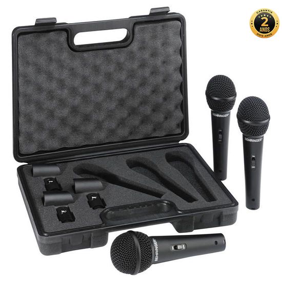 Kit Com 3 Microfones Behringer - XM1800S Dinâmico Kit Com 3 Microfones Behringer - XM1800S Dinâmico