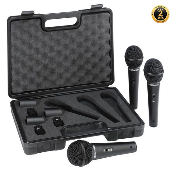 Kit Com 3 Microfones Behringer - XM1800S Dinâmico