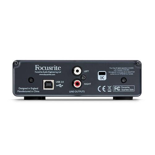 Interface Para Gravação de Áudio USB Focusrite Scarlett Solo