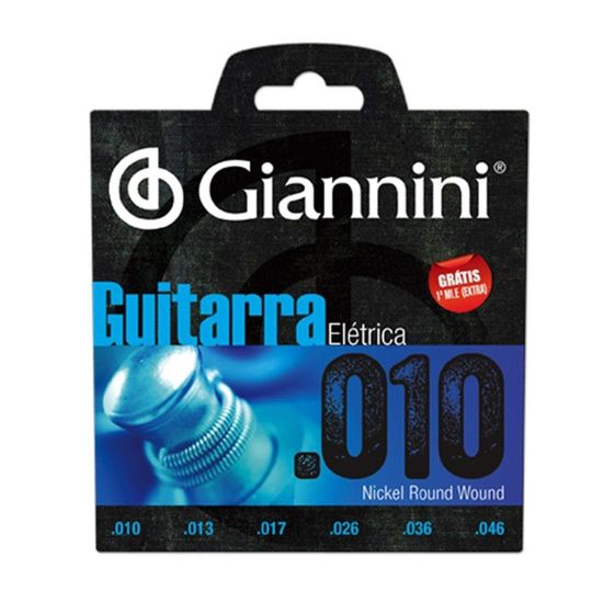 Encordoamento Giannini GEEGST10 - 010-046 para Guitarra