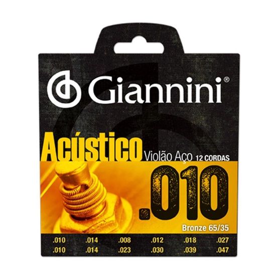 Encordoamento Giannini GESWA para Violão de 12 cordas –Aço Encordoamento Giannini GESWA para Violão de 12 cordas –Aço