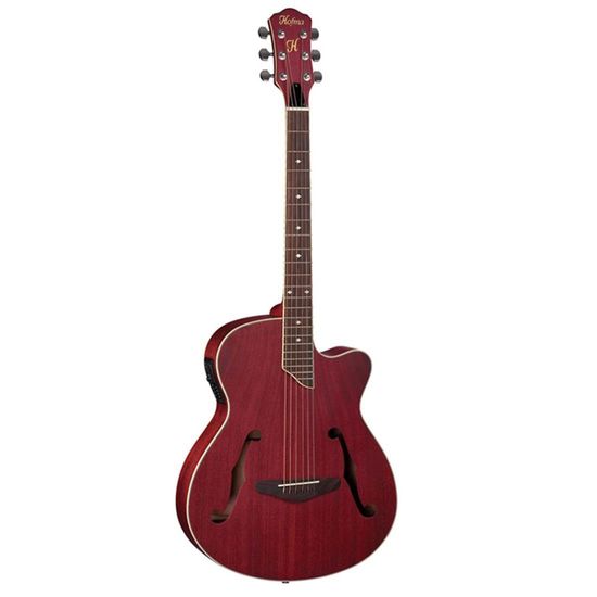 Violão Eletroacústico Cordas de Aço Vintage Hofma HMF240 STRD Santin Red