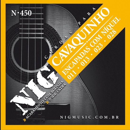 Encordoamento Cavaquinho NIG N-450 .011-.028 - Com Bolinha - Níquel Encordoamento Cavaquinho NIG N-450 .011-.028 - Com Bolinha - Níquel