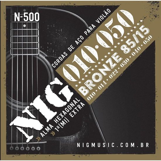 Encordoamento Violão NIG N-500 .010-.050 Aço