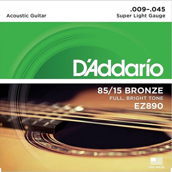 Encordoamento Violão Daddario EZ890 Aço .009-.045
