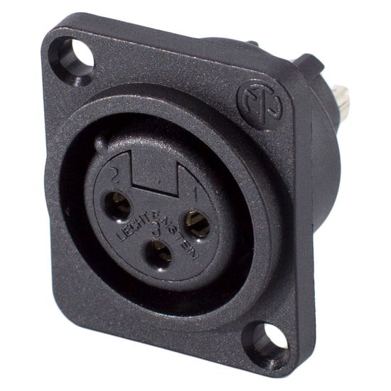Conector Neutrik 3 pólos de plástico solda fêmea contato prateado (s) Tipo D