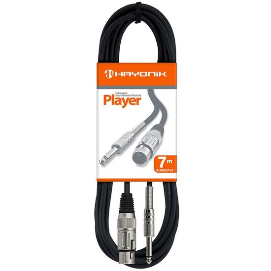 Cabo Para Microfone Hayonik XLR (F) X P10 - 7 Metros - Preto Cabo Para Microfone Hayonik XLR (F) X P10 - 7 Metros - Preto