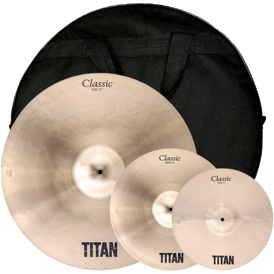 Kit de Pratos Titan Classic TNCK470 15' 18' 22' Kit de Pratos Titan Classic TNCK470 15' 18' 22'