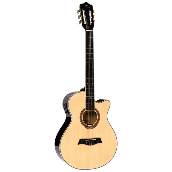 Violão Elétrico Michael Mini Jumbo VMY340 NA Cordas de Nylon Natural