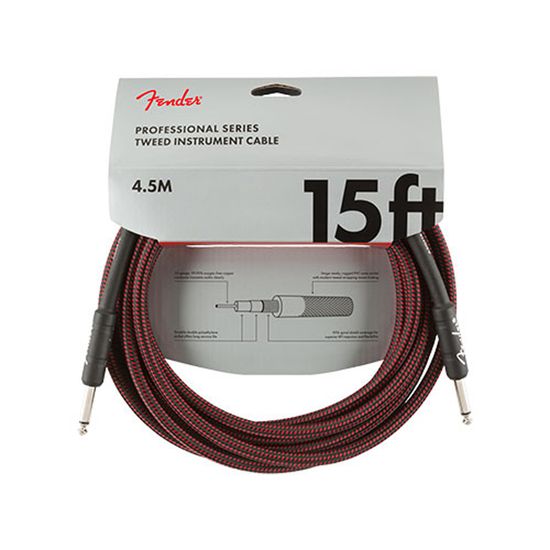 Cabo P10xP10 Reto  4,5 metros Fender Professional  Series Vermelho