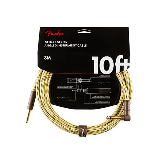 Cabo P10xP10 em L (90°) 3 metros Fender Deluxe Series Tweed Amarelo Cabo P10xP10 em L (90°) 3 metros Fender Deluxe Series Tweed Amarelo