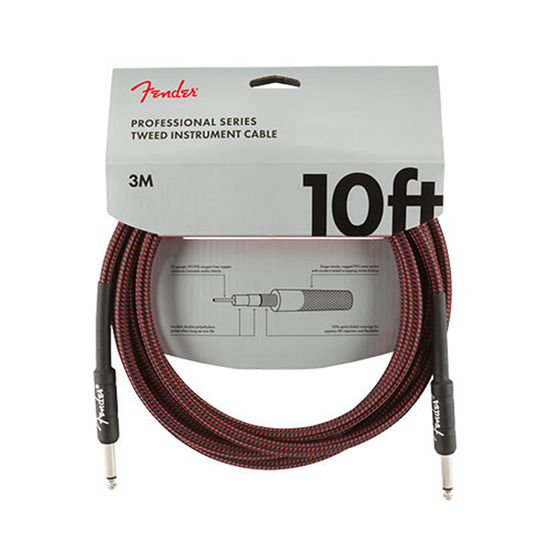 Cabo P10xP10 Reto  3 metros Fender Professional  Series Tweed Vermelho