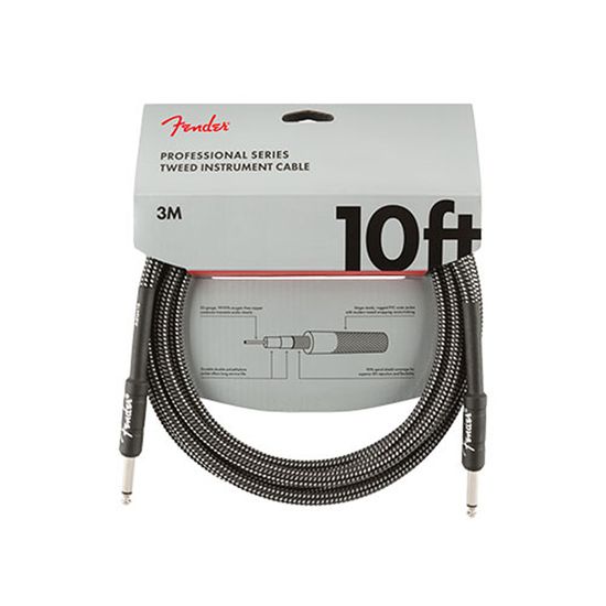Cabo P10xP10 Reto  3 metros Fender Professional  Series Tweed Cinza