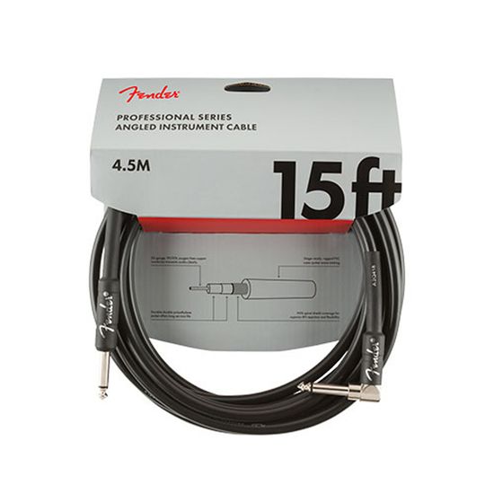 Cabo P10xP10 em L (90°)  4,5 metros Fender Professional Series Preto