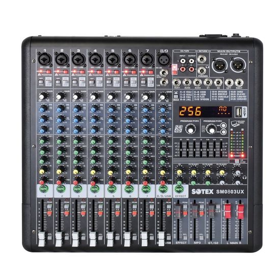 Mesa de Som Sotex 8 Canais SM0803UX