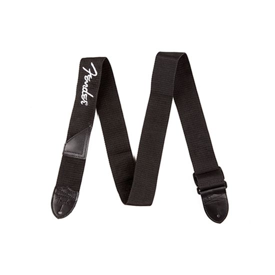 Correia para Guitarra Violão Fender Nylon Poly Strap Preta Logo Branca