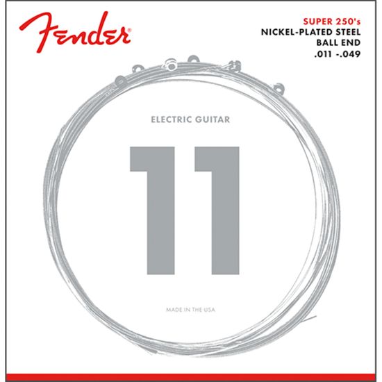 Encordoamento para Guitarra Aço .011 .049 Fender 250M Niquelado 11 49 Encordoamento para Guitarra Aço .011 .049 Fender 250M Niquelado 11 49
