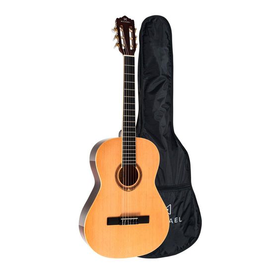 Violão Acústico Michael Antares VM19E Natural Clássico Nylon - Natural Com Capa
