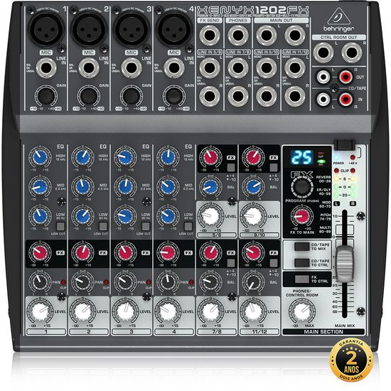 Mesa de Som Behringer Xenyx1202FX - 12 Canais
