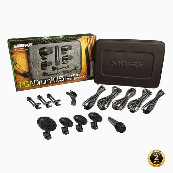 Kit de Microfones Shure PGA DRUMKIT5 Para Bateria
