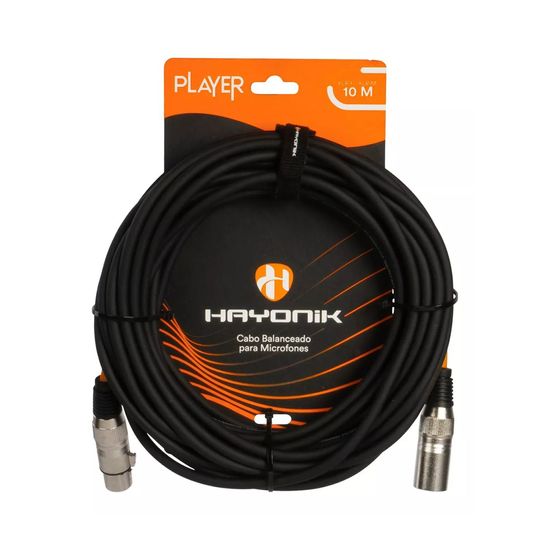 Cabo Hayonik Para Microfone Player XLR(F) XLR(M) 10 metros