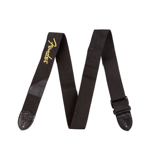 Correia para Guitarra Violão Fender Nylon Poly Strap Preta Logo Amarela Correia para Guitarra Violão Fender Nylon Poly Strap Preta Logo Amarela