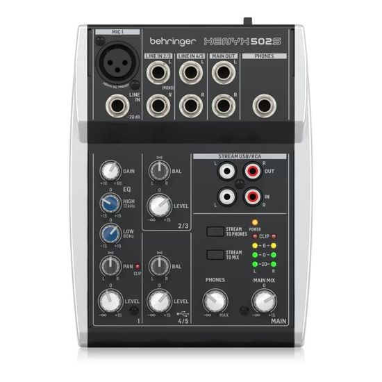 Mesa de Som Behringer XENYX 502S com 5 Canais