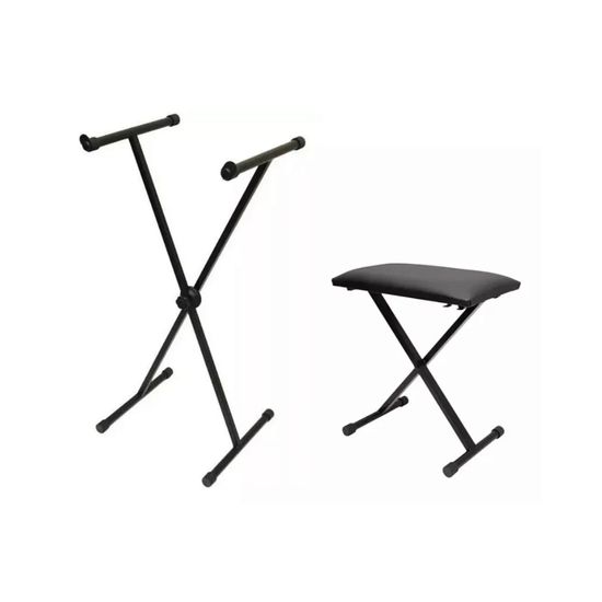 Kit Suporte para teclado em X e banqueta Saty SX-01 Kit Suporte para teclado em X e banqueta Saty SX-01