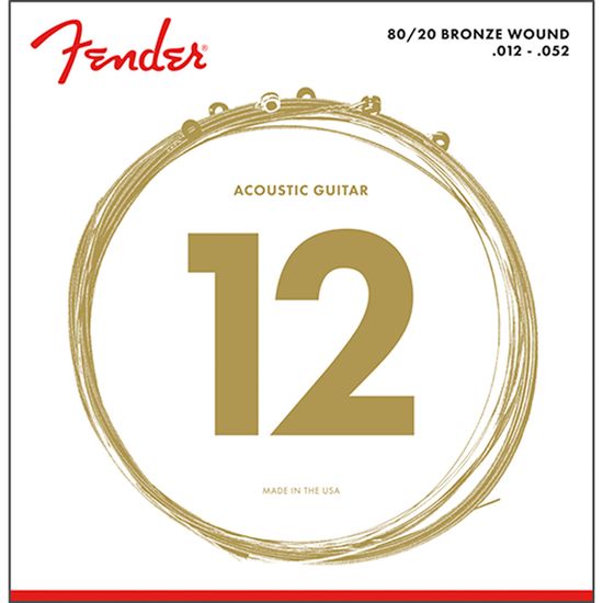 Encordoamento para Violão Aço .012 .052 Fender Tensão Leve Bronze 70L