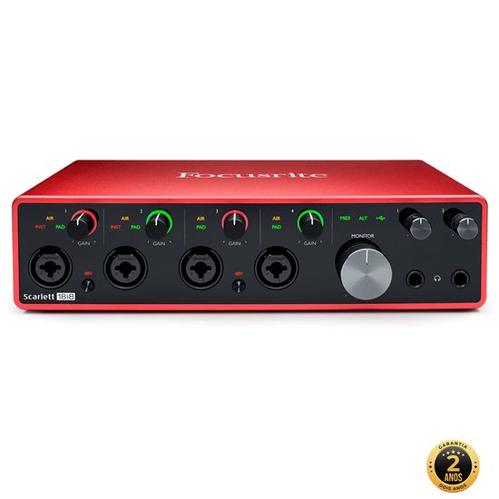 Interface de Áudio Focusrite Scarlett 18i8 USB 2.0