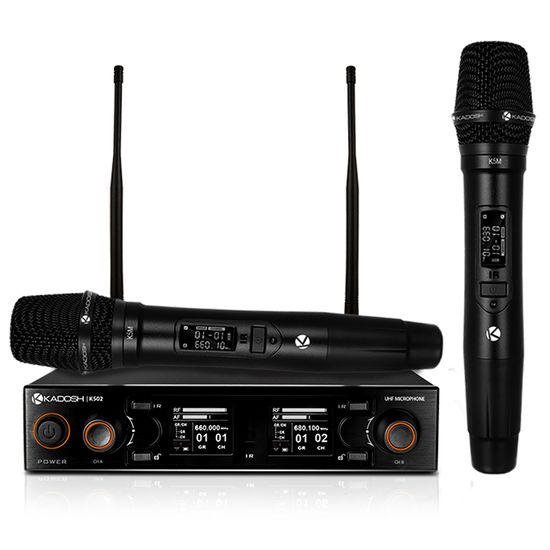 Microfone Kadosh KDSW502M Mão Duplo Microfone Kadosh KDSW502M Mão Duplo