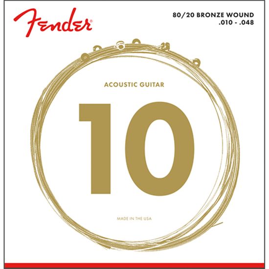 Encordoamento para Violão Aço .010 .048 Fender Tensão Leve Bronze 70XL