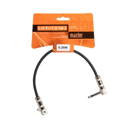 Cabo Para Pedal Hayonik Linha Brasil P10 x P10 25cm Preto