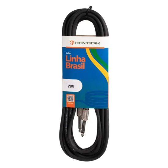 Cabo para Instrumentos Hayonik Linha Brasil P10 x P10 7M Cabo para Instrumentos Hayonik Linha Brasil P10 x P10 7M