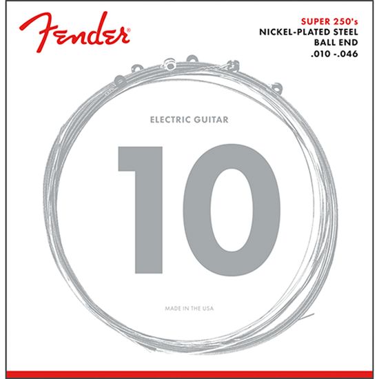 Encordoamento para Guitarra Aço .010 .046 Fender 250R Niquelado 10 46