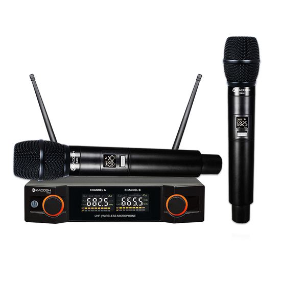 Microfone Kadosh K402M Mão Duplo Sem Fio Microfone Kadosh K402M Mão Duplo Sem Fio