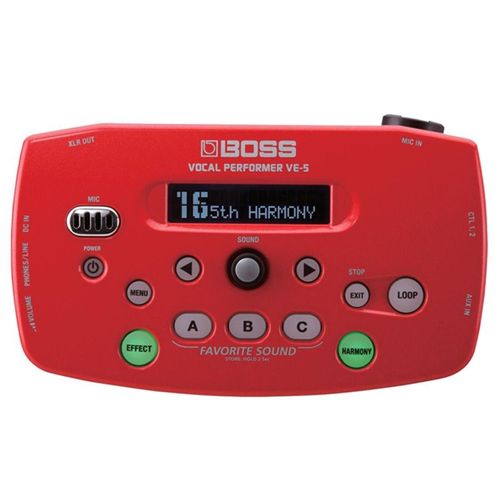 Pedal para Vocalista Processador Vocal Boss VE-5 Vermelho - serenata