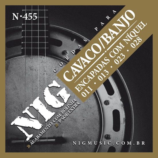 Encordoamento Cavaquinho - Banjo NIG N-455 .011.028 - Com Bolinha - Níquel Encordoamento Cavaquinho - Banjo NIG N-455 .011.028 - Com Bolinha - Níquel