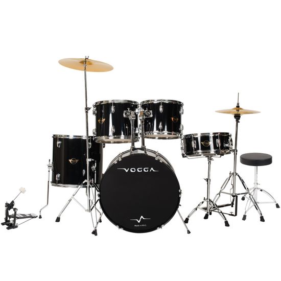 Bateria Acústica Vogga Talent VPD918 BK Preta Bumbo 18'