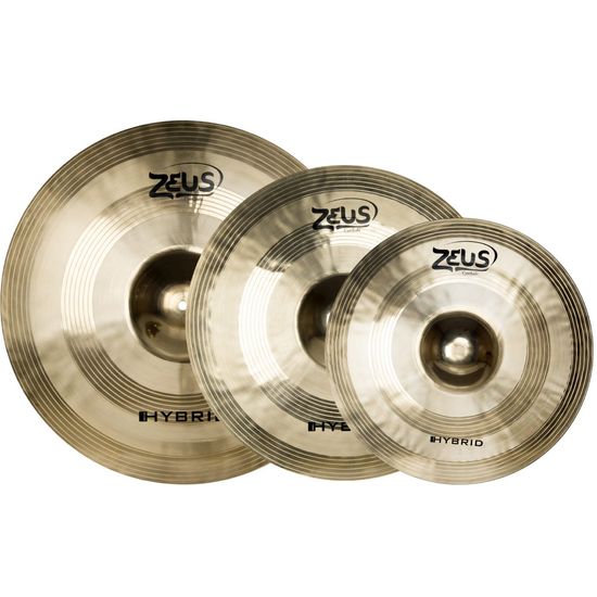 Kit de Pratos Zeus Hybrid Set C 14' 16' 20' Com Bag