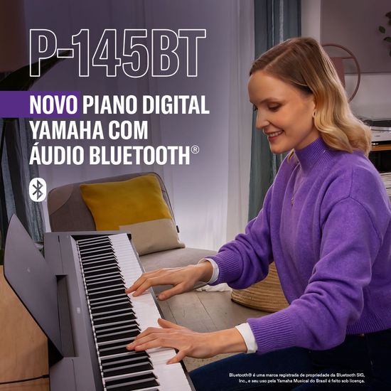 Piano Digital Yamaha P145 BT Com Audio Bluetooth