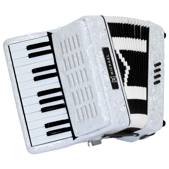Acordeon 8 Baixos Michael ACM0822 PRD - Branco Perolado Com Bag Acordeon 8 Baixos Michael ACM0822 PRD - Branco Perolado Com Bag