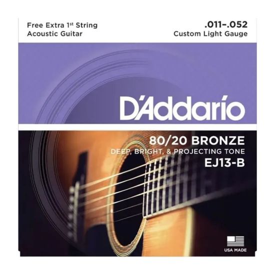 Encordoamento Violão Daddario EJ13 Aço