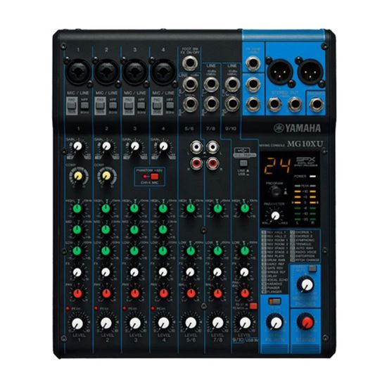 Mesa de Som 10 Canais Yamaha Mg10xu Com Fonte 110v