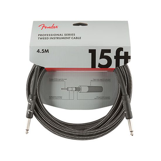 Cabo P10xP10 Reto  4,5 metros Fender Professional  Series Cinza
