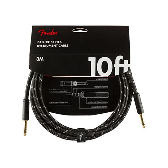 Cabo P10xP10 Reto 3 metros Fender Deluxe Series Tweed Preto Cabo P10xP10 Reto 3 metros Fender Deluxe Series Tweed Preto